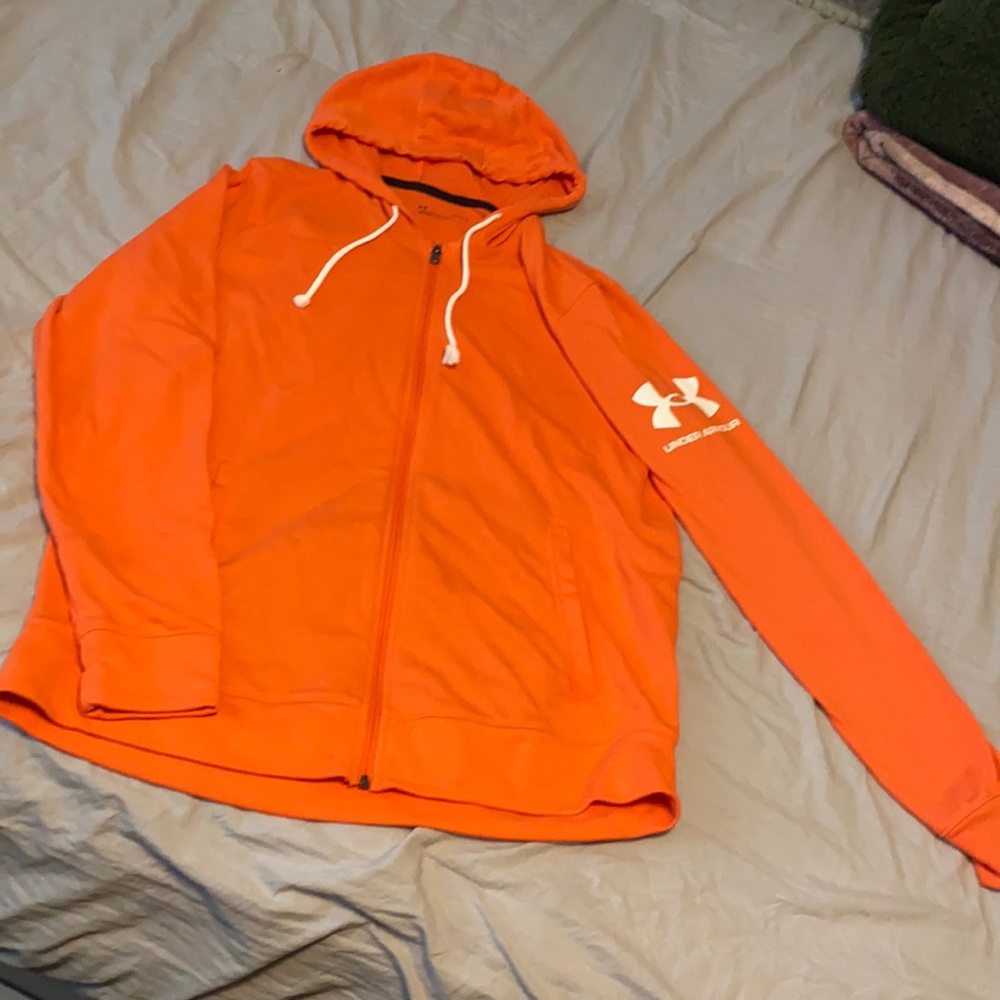 Peach Under Armour hooded zip up